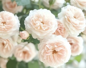 Obraz premium Delicate pastel roses in full bloom.