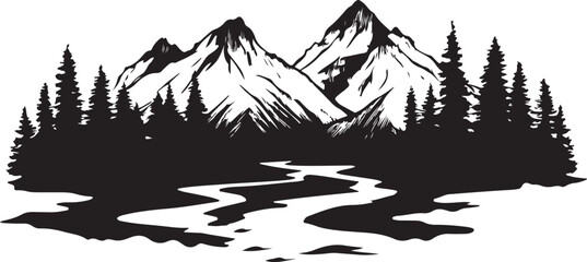 Mountain Landscape Vector Set