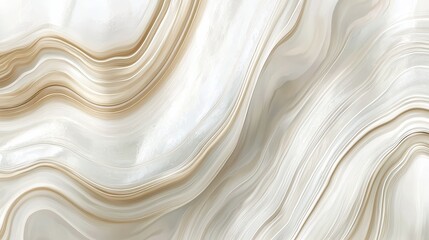 Obraz premium Soft Abstract Design with Fluid Curves in Cream and White Tones