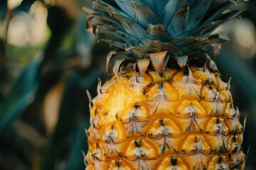 Pineapple Jam. Homemade Fruit Preserve in Closeup Detail