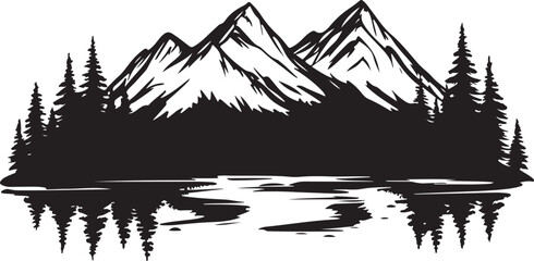 Mountain Landscape Vector Set