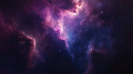 Fototapeta premium Majestic nebula in deep space, colorful clouds of gas and dust illuminated by bright stars, creating a mesmerizing cosmic scene