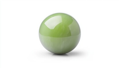 Smooth Green Sphere on White Background for Abstract Art Use
