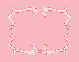 Aesthetic Coquette Sketch Bow Frame Elegant & Decorative Design