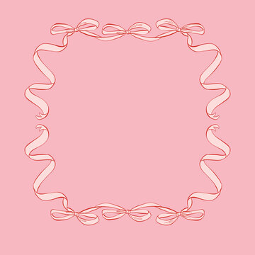 Aesthetic Coquette Sketch Bow Frame Elegant & Decorative Design