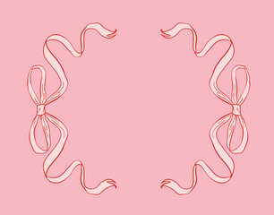 Aesthetic Coquette Sketch Bow Frame Elegant & Decorative Design
