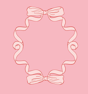 Aesthetic Coquette Sketch Bow Frame Elegant & Decorative Design