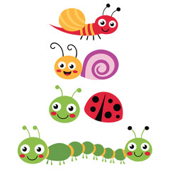 Sweet Insect Friends Collection Caterpillar, Snail, Ladybug, Spider, and Butterflies