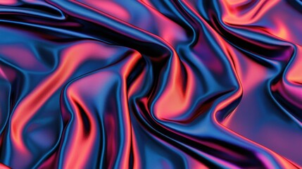 Obraz premium A vibrant abstract representation of silky fabric, showcasing rich colors and smooth textures interplaying in waves and folds.