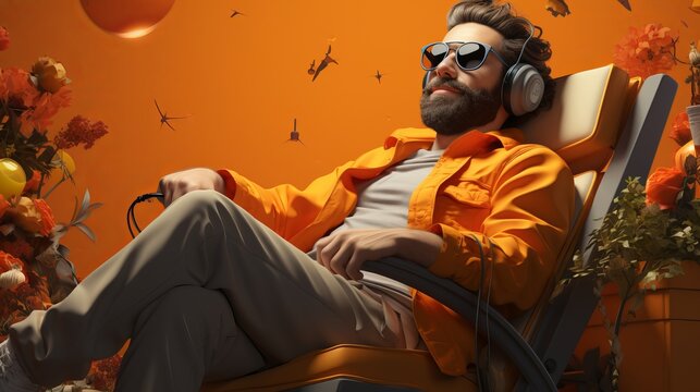 International Lazy Day Celebration in 3D Cartoon Style Render