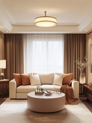 Fototapeta premium A modern living room featuring comfortable furniture and interior design