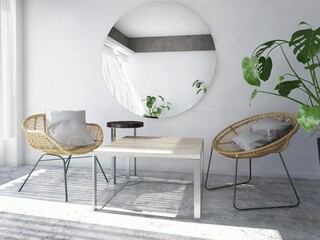 modern cafe interior table chair set