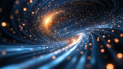 Abstract Cosmic Whirlpool: A Glowing Spiral of Light and Energy