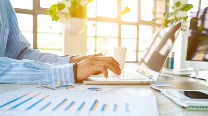 Sleek modern keyboard on minimalist desk symbolizing productivity and technology, close-up view of keys for work efficiency and digital innovation concepts