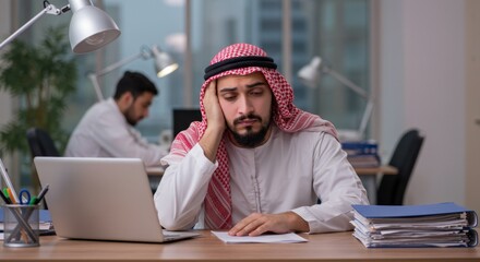 Stressed Professional in Office Environment