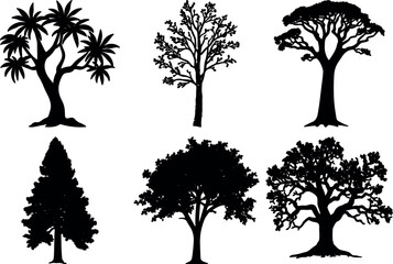 Fototapeta premium Tree bundle design silhouette vectors