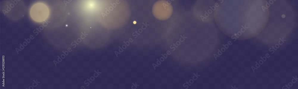 Poster Bokeh background with soft golden light orbs on a transparent grid, ideal for overlays and graphic design projects.	