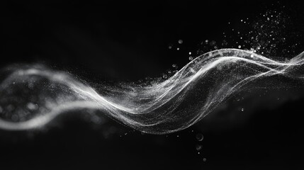 Abstract Digital Art - Elegant Particles in Motion