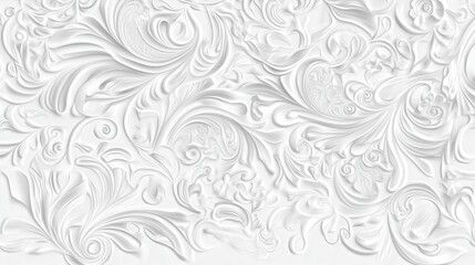 Stunning White Architectural Relief Design - Elegant Decorative Wall Art