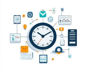 Fototapeta premium A workflow automation system displaying a seamless time management strategy