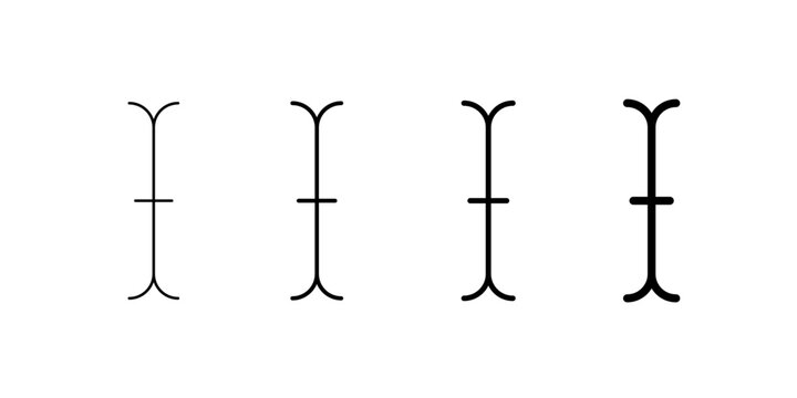 A vector icon of a cursor pointer with black strokes, representing navigation, text editing, and object selection in UI design.
