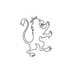 A traditional heraldic lion icon in a minimalist black design, reflecting Scottish dynasty, royalty, and noble valor, perfect for medieval and cultural designs.