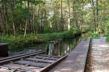 Watergate for canoes in Spreewald, Germany
