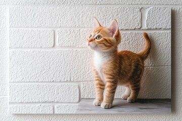 Spay and Neuter White Canvas Sign with Orange Tabby Cat. Pet Care Concept