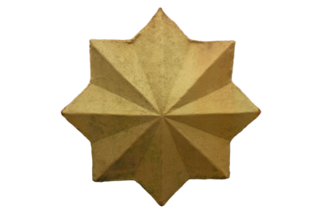 Octagonal Golden Star Ornament with Textured Vintage Surface