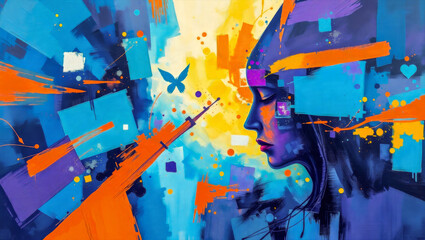 abstraktes digital painting