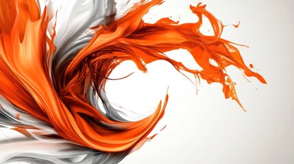 Fototapeta premium Abstract Fluid Motion in Orange and Gray Tones for Creative Use
