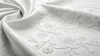Luxury white paper texture with floral motifs.
