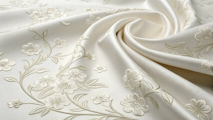 Luxury white paper texture with floral motifs.