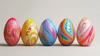 Fototapeta premium Vibrant colorful easter eggs with pastel spring flowers and festive decorations on a soft background, easter holiday celebration concept
