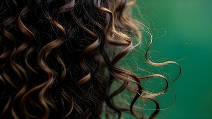 Naklejka premium Close-Up of Curly Hair with Highlights