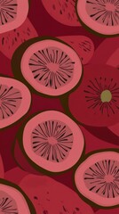Stunning Red Fruit Slices Pattern Design
