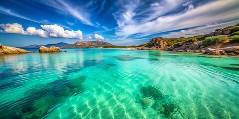 Sardinia Coastal Waters: Abstract Long Exposure Photography, Crystal Clear Sea, Mediterranean, Italy