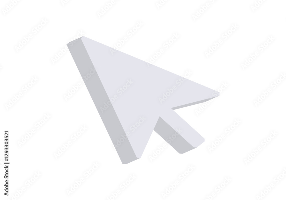 Poster a large, simple cursor icon pointing upwards. suitable for tech and computer themes.