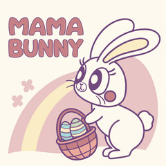 Mama Bunny Easter Sublimation T-shirt Design
