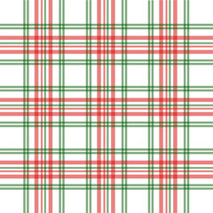 Festive red, green, and white tartan pattern with a traditional Christmas vibe. Perfect for holiday wrapping paper, greeting cards, textiles, and winter decor. Seamless vector design.