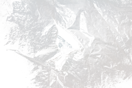 Overlay of Old Grainy Crumpled Plastic Texture with Transparent Background