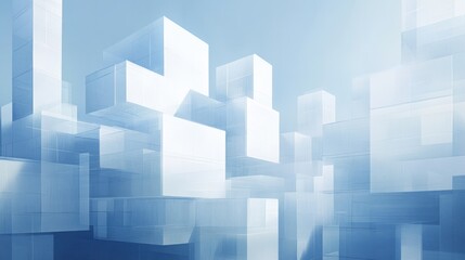 Abstract city skyline, cubes, futuristic, background, design