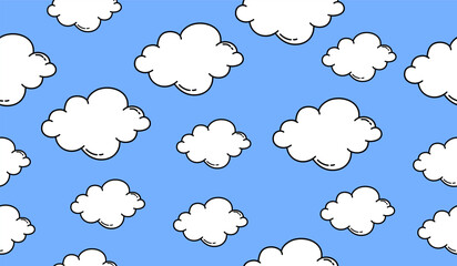 Cute cloud pattern background vector design