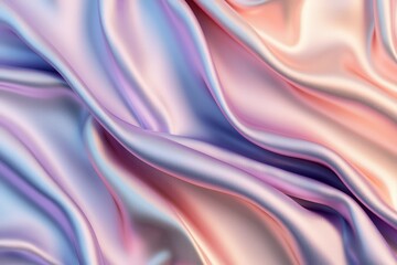 Obraz premium A stunning close-up of soft, flowing fabric featuring pastel colors in a smooth, wavy texture.