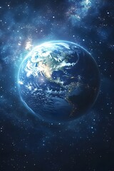 Obraz premium The serene blue Earth in astronomical telescopes