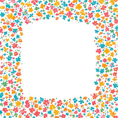 Colorful Confetti Border Frame on transparent background.