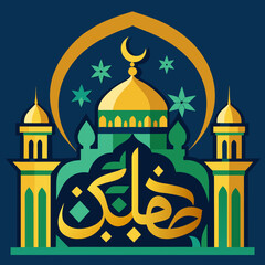 vector illustration of mosque in istanbul