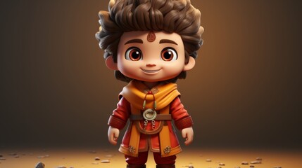 Cartoon Character for Raksha Bandhan in 3D Render Style