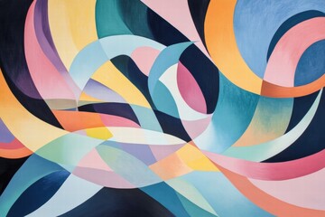 Obraz premium Abstract colorful wave patterns in modern art style, vibrant design for home decor, creative background for presentations, graphic design, and advertising.