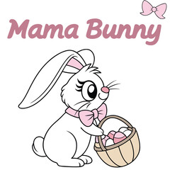 Mama Bunny Easter Sublimation T-shirt Design